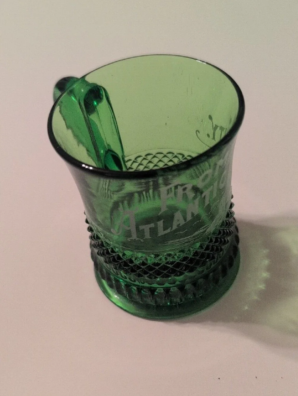 Early American Pattern Souvenir Glass, Atlantic City Circa 1905